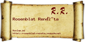 Rosenblat Renáta névjegykártya